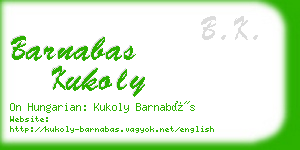 barnabas kukoly business card